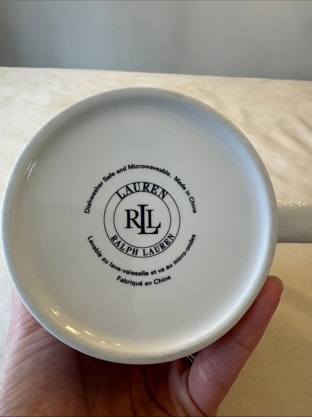 Vintage! Patriotic Ralph Lauren Monogram Mug with Blue Stars and Red Lettering